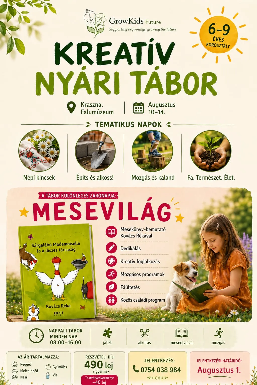 Kreatív Nyári Tábor Krasznán – plakát
